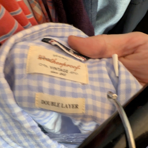 Original Waterproof Vintage Light Blue Gingham Casual Shirt NWT - Picture 5 of 5